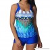 Close-dole Women's Large Size Color Gradient Print mid-Waist Split Bikini Swimsuit Tankini Swimjupmsuit Beachwear Multicolor B07PNJ9LYY